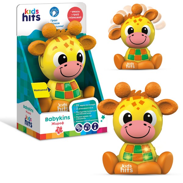 Муз розв.Чарівні звірята Kids Hits арт. KH10/002 (24шт)"Жираф",батар,вуха клацають, рухаються,світл (шт.)