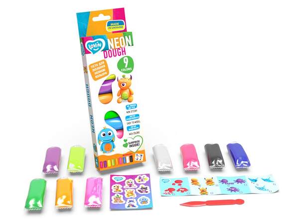 Набір для ліплення з тістом 41179, 9 кольорів Neon TM Lovin (шт.)