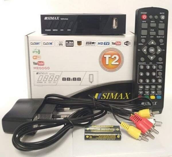 Цифровий ефірний приймач Т2 Simax White (megogo)/40 (шт.)