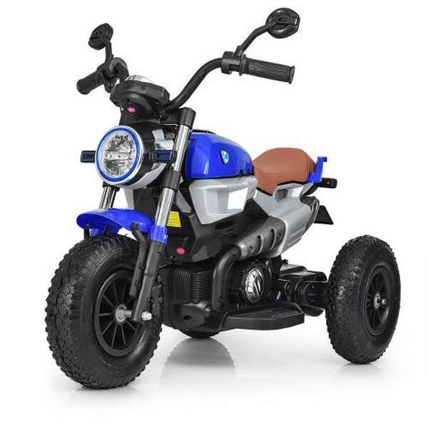 Мотоцикл M 3687AL-4 (1шт) 2 мотори 18W, 12V7A, USB, муз., шкір. сидіння, синій. (шт.)