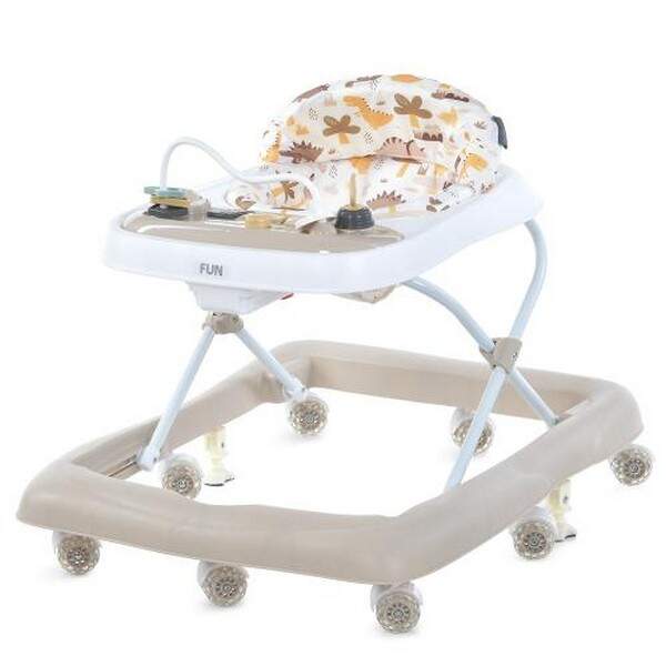 Ходунки ME 1184 FUN Beige (1шт) музика, колеса 8шт, стопор, на бат-ці, бежевий (шт.)