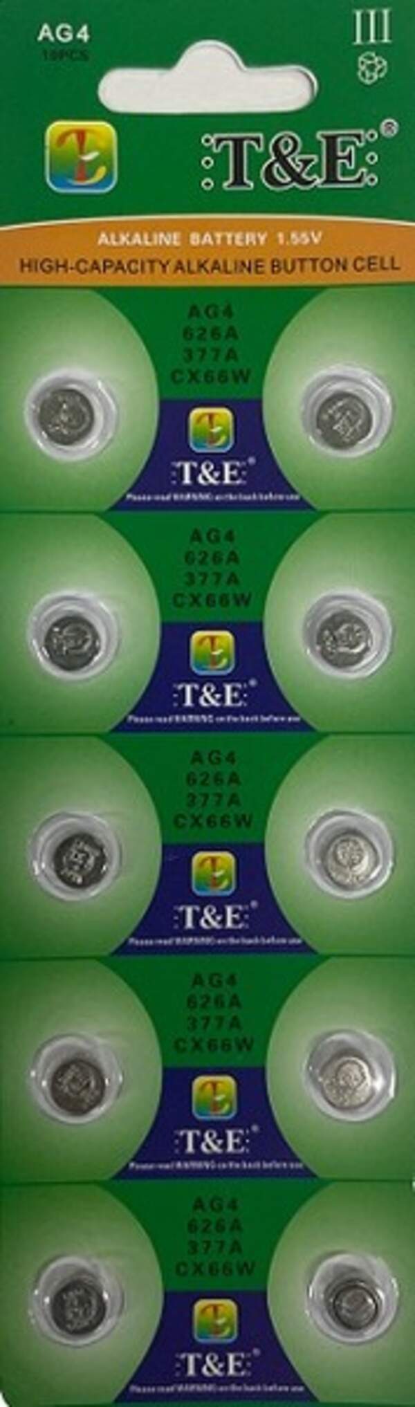 Годинникова батарейка T&E AG 4 /10bl/200 (шт.)
