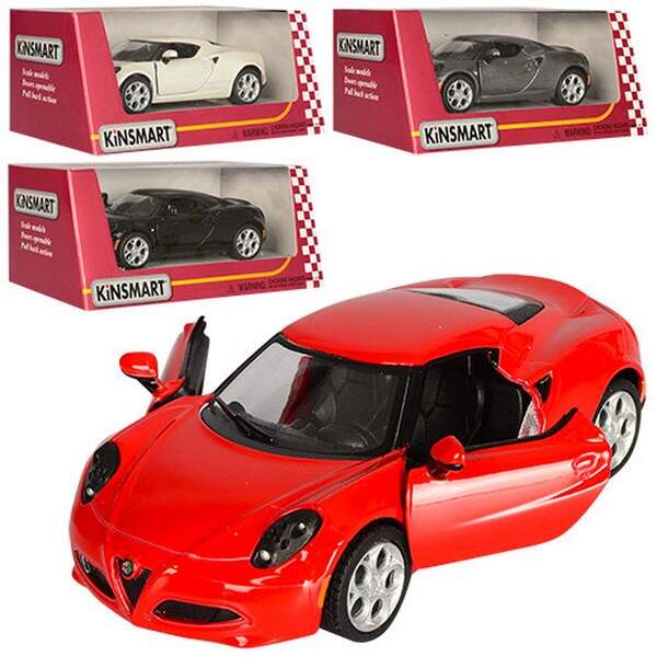 Модель легкова 5" KT5366W ALFA ROMEO 4C (2013) метал.інерц.відкр.дв.1:32 кор./96/ (шт.)